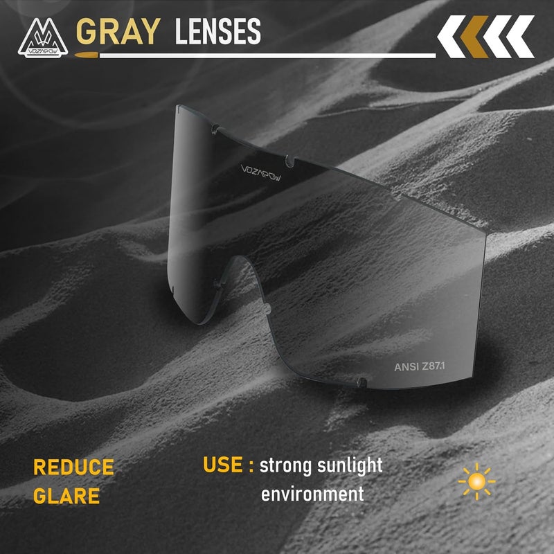 VOZAPOW Airsoft Goggles Replacement Lens with ANSI Z87.1 Certified, Anti-Fog, Anti-Impact - Image 3